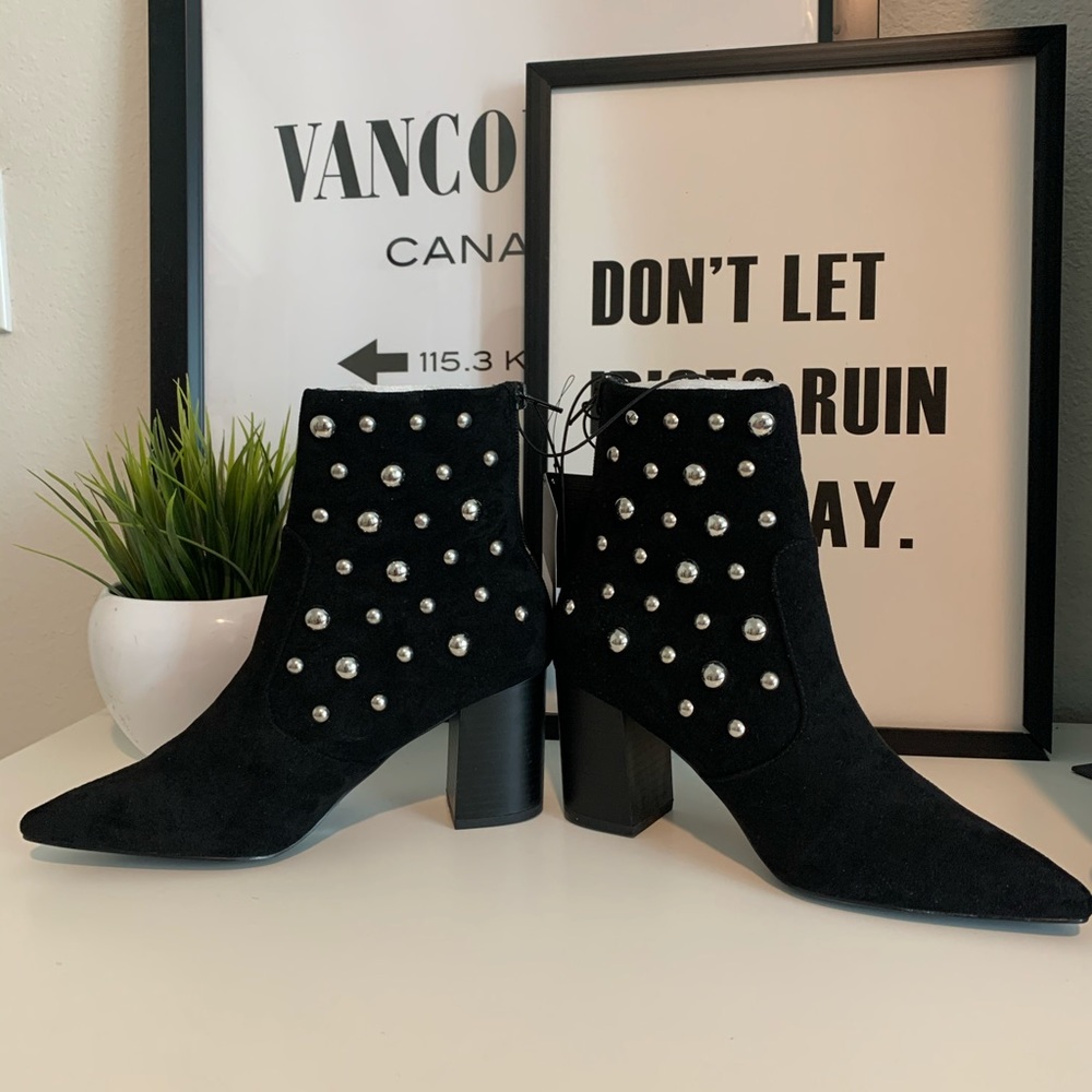 Studded Block Heel Booties